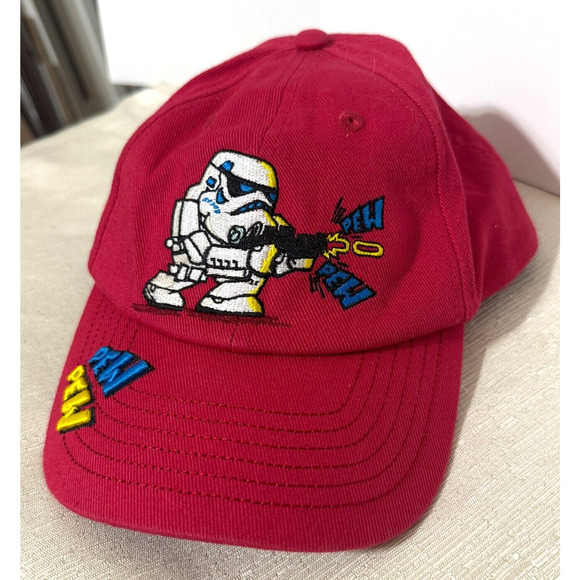 Disney Parks Stormtrooper Pew Pew Star Wars Cap Hat Kids Size Youth Red - Picture 1 of 5